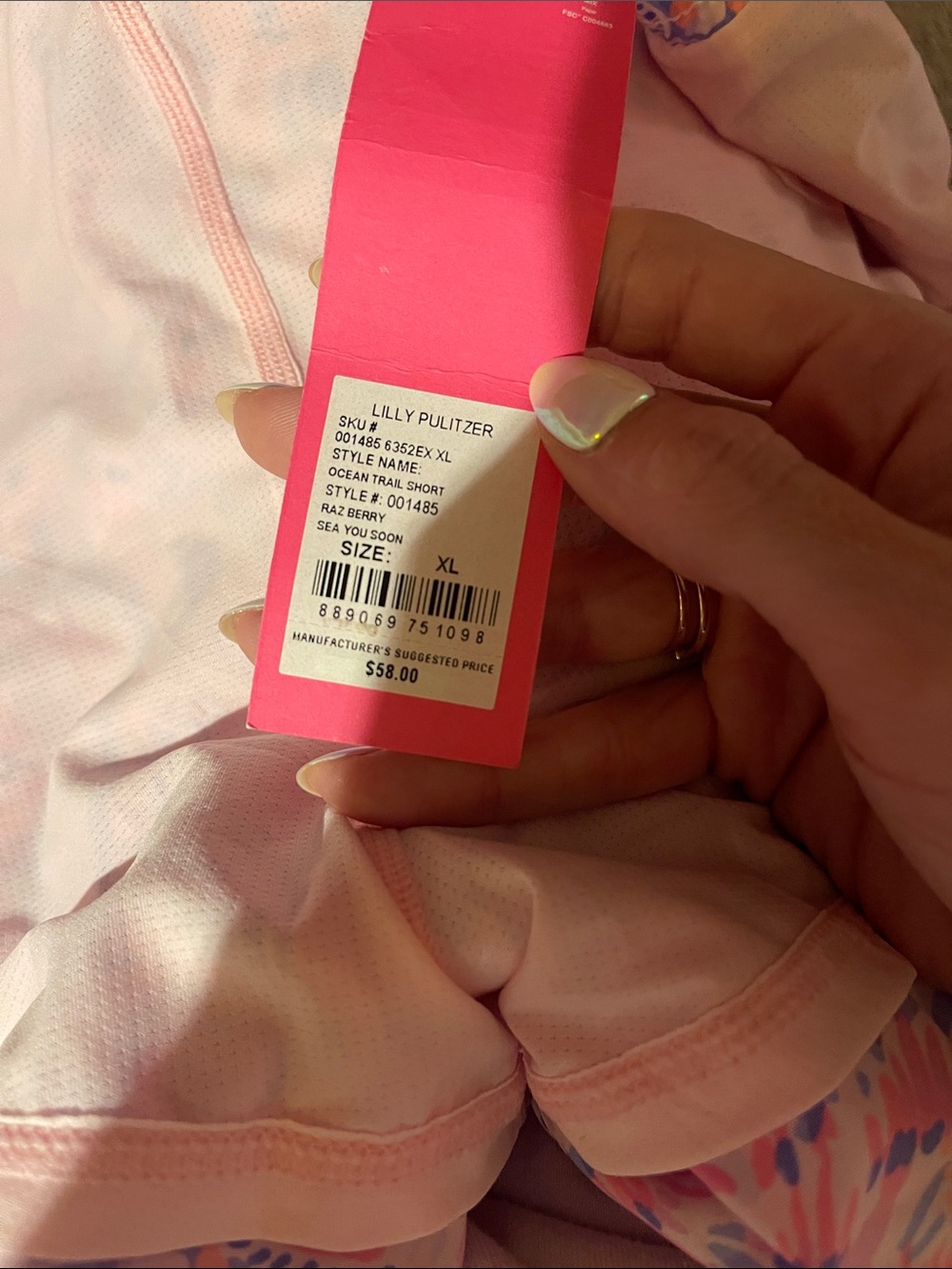 Lilly Pulitzer Pink & Purple Printed Athletic Shorts - Picture 7 of 7